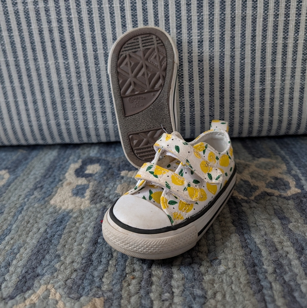 Converse All Star Infant CTAS 2V OX Lemons White/yellow/green, Size 4